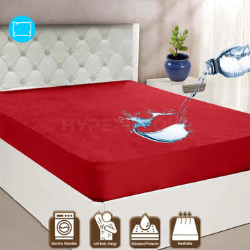 Premium Terry Waterproof Mattress Protector-Mahroon