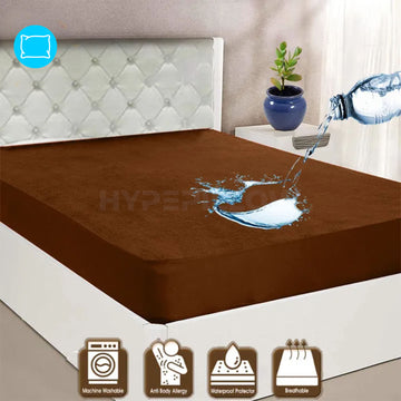 Premium Terry Waterproof Mattress Protector-Brown