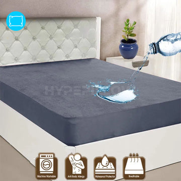 Premium Terry Waterproof Mattress Protector-Grey