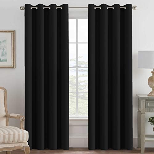 Fancy Velvet Blackout Curtains-Black