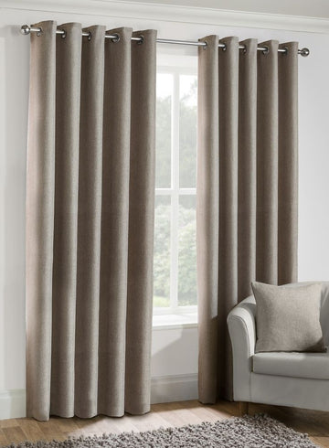Fancy Velvet Blackout Curtains-Beige