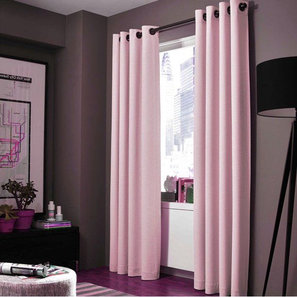 Fancy Velvet Blackout Curtains-baby pink