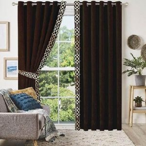 Fancy Velvet Curtains with Laser Cut Border