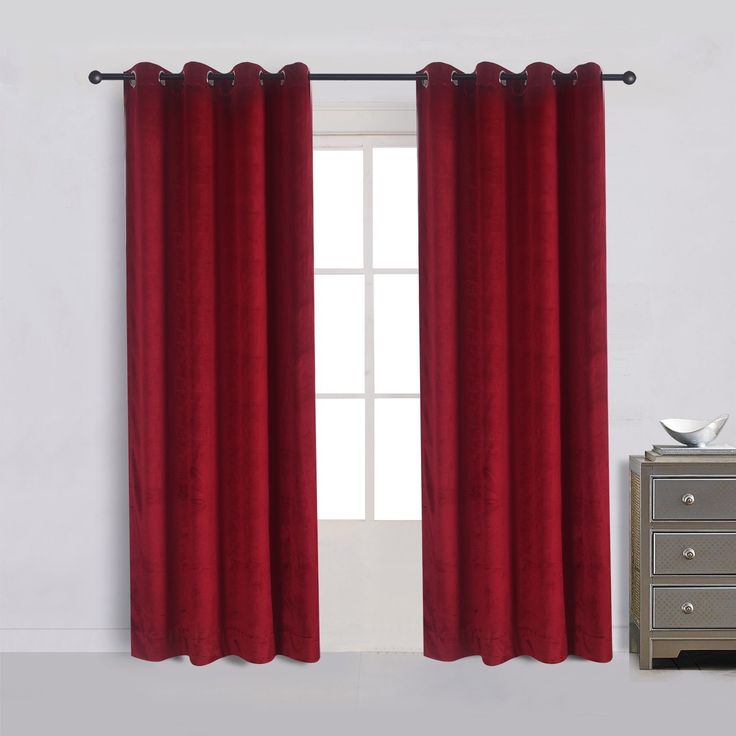 Fancy Velvet Blackout Curtains-Mahroon