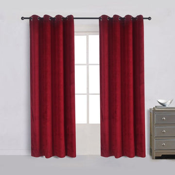 Fancy Velvet Blackout Curtains-Mahroon