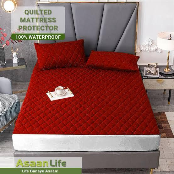 Quilted Waterproof Mattress Cover – Breathable, Washable & Fitted Protector in Pakistan-King size