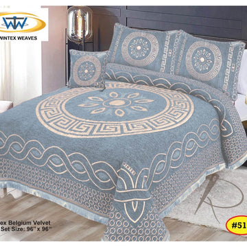 Luxury 4B Belgium Velvet Bedsheet Set – King Size | Winter Warm & Soft | 96x96 Inches with Pillow Covers