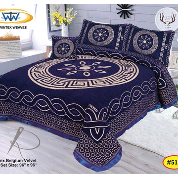 Luxury 4B Belgium Velvet Bedsheet Set – King Size | Winter Warm & Soft | 96x96 Inches with Pillow Covers