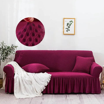 Turkish Mesh Sofa Cover – Stretchable, Elegant & Wrinkle-Free Slipcover