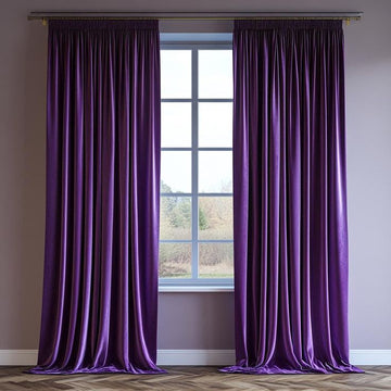 Fancy Velvet Blackout Curtains-PURPLE